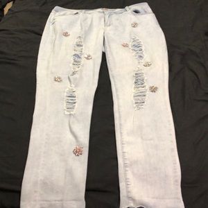 Ripped denim jean